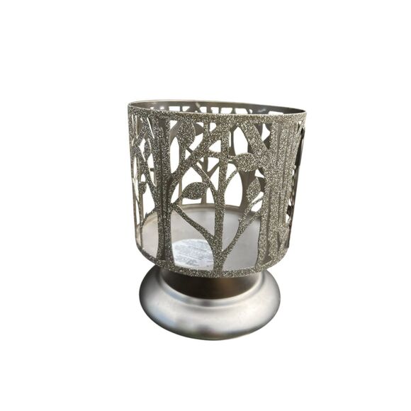 BATH & BODY WORKS GLITTER OWL IN THE WOODS 3 WICK PEDESTAL CANDLE HOLDER - Picture 4 of 6